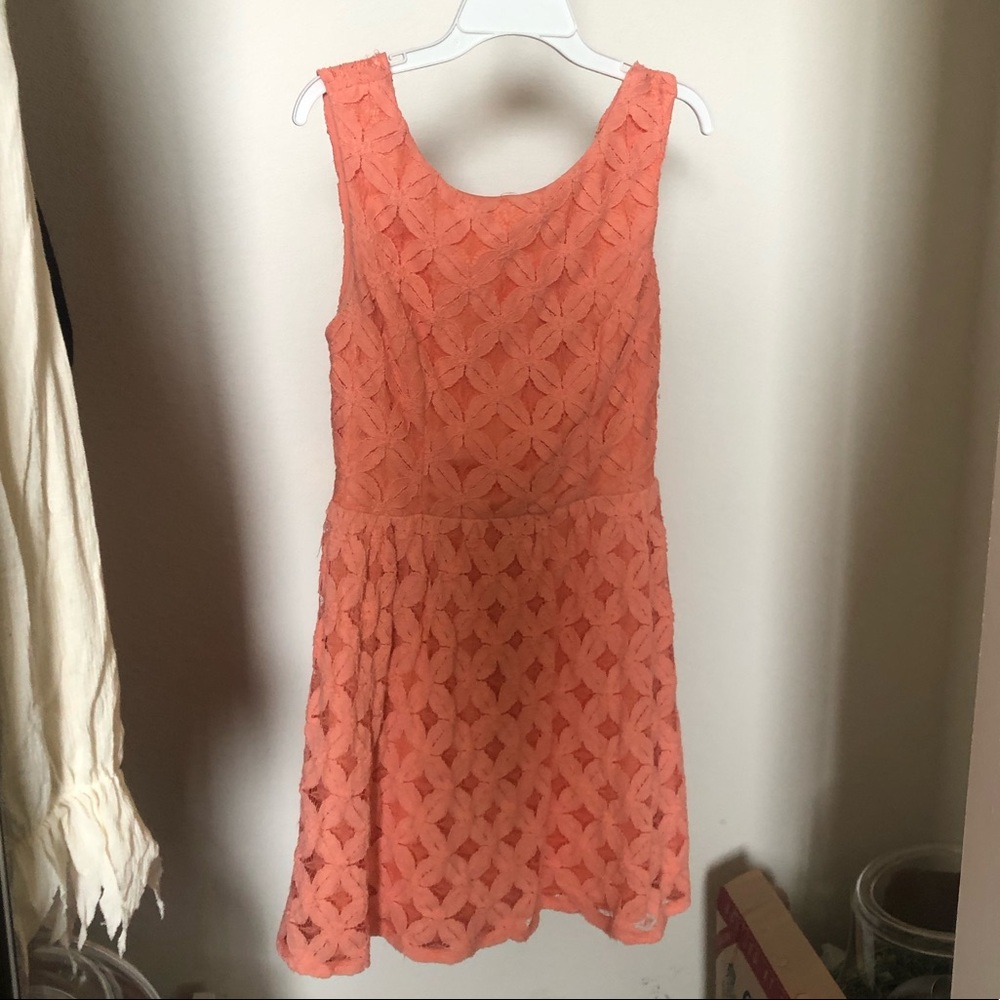 Peach Floral Dress